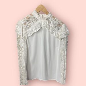 Victorian Lace-Collar Shirt: Unworn Elegance for Steampunk & Burlesque Cosplay